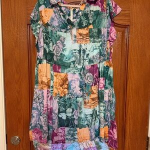 Anthropologie Multicolor Botanical Dress women’s 3x